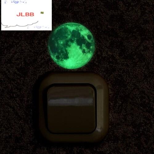 5cm Luminous Little Moon Wall Sticker kids room switch home decoration living room bedroom wallpaper Glow in the dark Stickers