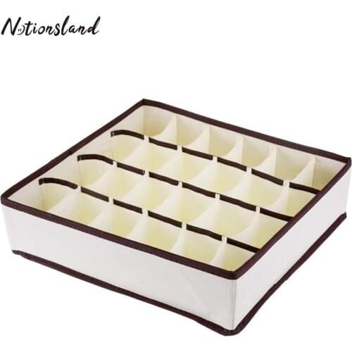 6/7/8/24 Grid Underwear Storage Organizer Box for Bra Socks Wardrobe Drawer Organizer Foldable Storage Box