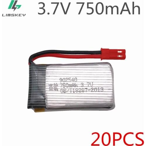 3.7V 750mAh Lipo Battery For MJXRC X400 X300C X500 X800 Aircraft HJ818 HJ819 X25 902540 Li-po Battery 3.7V 750mah 20pcs/lot