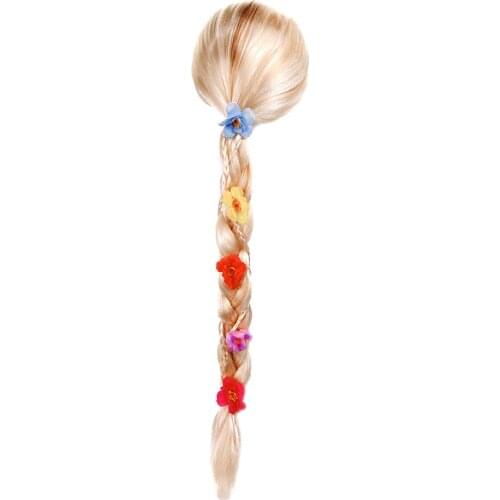 Girls Elsa Anna Rapunzel Accessories Party Supplies Children Snow White Jasmine Wig Princess Gloves Wand Crown Set Birthday Gift