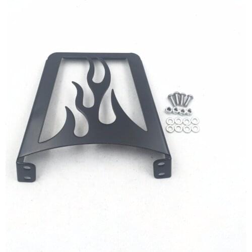 Motorcycle Sissy Bar Luggage Rack Black Flame For Harley Custom Softail Sportster 883 1200