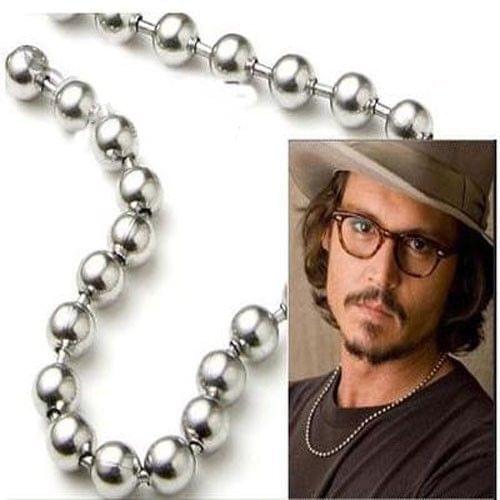 24 inch 8mm stainless steel Ball beads chain necklace for women men