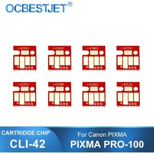 CLI-42 CLI42 One Time Use Cartridge Chip For Canon PIXMA PRO-100 PRO100 Printer Chips 6384B002-6391B002