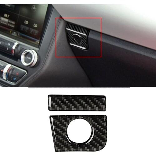 For Ford Mustang 2015 2016 2017 2018 2019 2020 2021 Co-pilot Storage Box Switch Decoration Carbon Fiber Car Interior Accessory