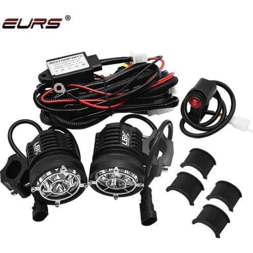 EURS L6K LED Motorcycle Headlight spotlight External Moto Led lamps DRL Accessories Spot Fog bulb led motorbike Headlamp 12-80V