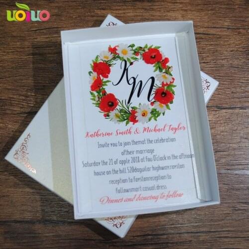 Hot sell baby baptism invitation card printing flower nice unique invitation card wedding favor design