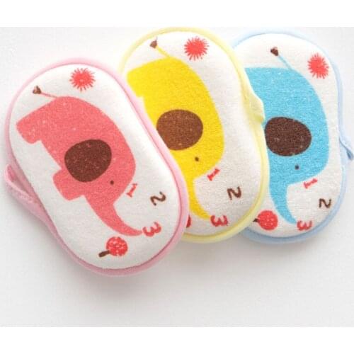 New Fashion Newborn Baby Bathing Cotton Cute Cartoon Bathing Sponge Baby Scrubbing Towel Bathing Brush