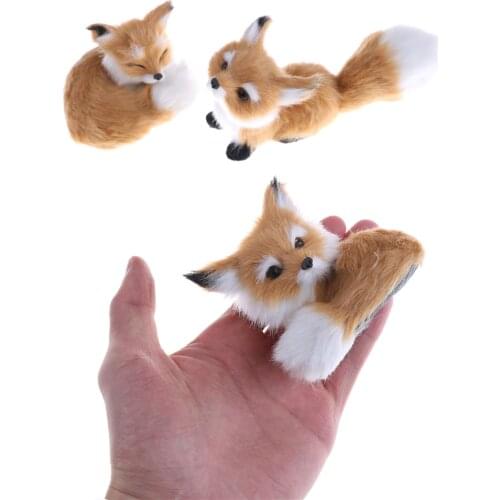 Simulation brown fox toy furs squatting fox model home decoration Animals World with Static Action Figures Toys Gift for Kids