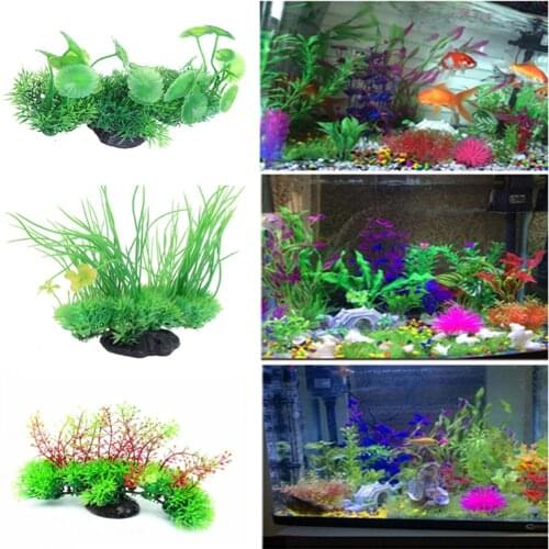 1pc Artificial Fake Plant Fish Tank Decorations Pet Supplies Plastic Water Grass Ornaments Aquarium Landscape Home Decor