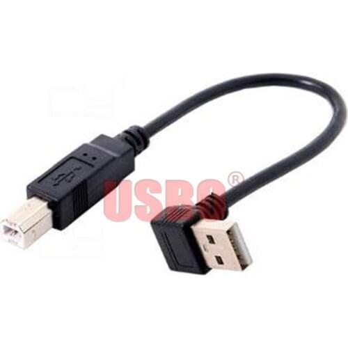 Supply black 0.2m USB 2.0 printer cable Elbow 90 degree USB-A male to male USB-B Printer scanner cable