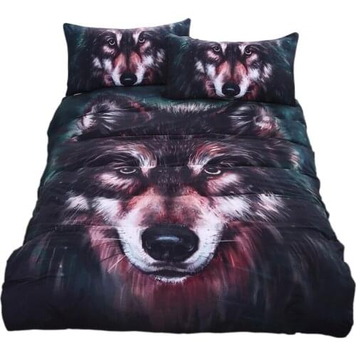 Wolf Painting Bedding Set 3D Duvet Cover with Pillowcases Soft Quilt Cover 3Pcs AU US Double Queen King Size Kids Home Textiles