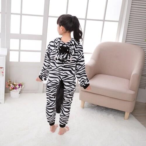 Anime Zebra Cosplay Costume Kids Kigurumis Boy Girl Sleep Suit Halloween Festival Party Animal Onesies