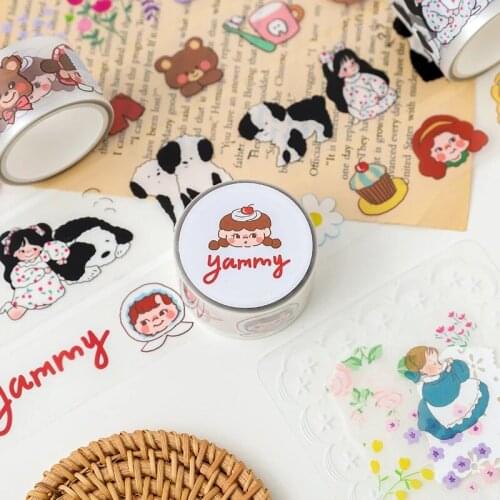 Lovely Fairy Tale Cows Flower Washi Tape Decorative Adhesive Tape For Diy Crafts Beautify Journals Planners