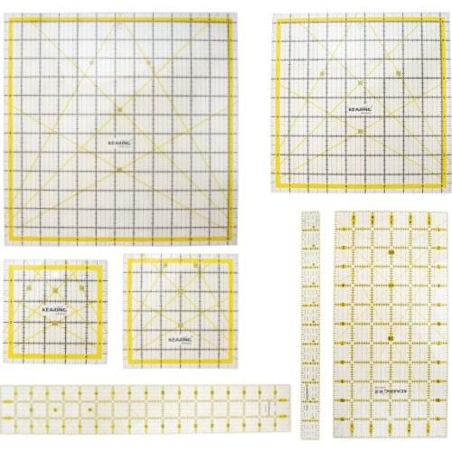 KEARING Kling Lattice Ruler Acrylic Patchwork Ruler KPR50D Craft Sewing Ruler Inch Ruler