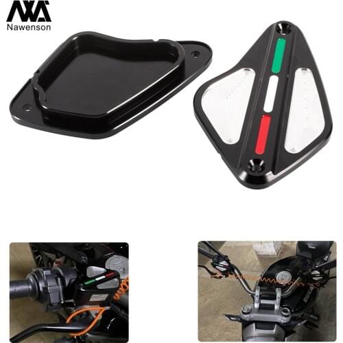 Motorcycle Front Brake Fluid Reservoir Cover Aluminum Clutch Tank Cap Set for Diavel 2011-2018 for XDiavel 2016-2020