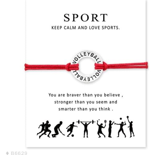 New Hot Sale Handmade Unisex Friendship Statement Make a Wish Silver Soccer Ice Hockey Volleyball Charm Bracelets for Women