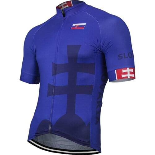 Slovakia Men 2020 Outdoor New Summer Blue Cycling Jersey Bike Road Mountain Race Tops Riding Bicycle Wear Bike clothes