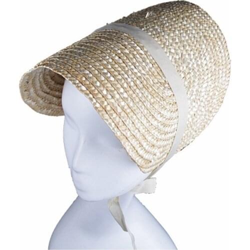 Straw Plaited Sun Hat Female Lolita Japanese Style Handmade Weaving Outing Sunscreen 38*25Cm Elegant Accessories Beach Hat