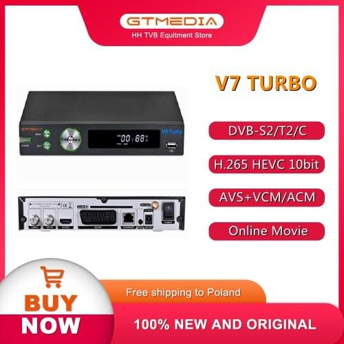 GTMEDIA V8 Turbo Combo DVB-S/S2/S2X+T/T2/Cable/J.83B Sat Receiver Auto Biss Key 2.4G Wifi Ethernet 10Bit Satellite Firmware