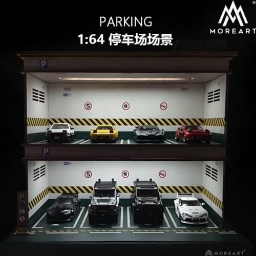 TM MoreArt 1:64 Parking Lot Assembled Light Car Model Scene Reveals Ark Collection Presale In July 2021