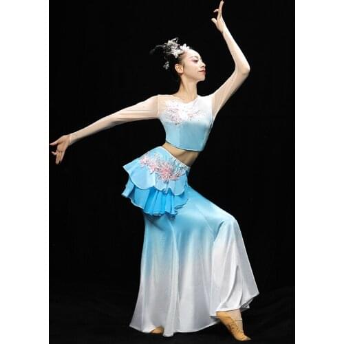 Traditional Chinese Dance Costumes Peacock Costume Dance Outfits Mermaid Tibetan Dress Performance National Costume TA2272