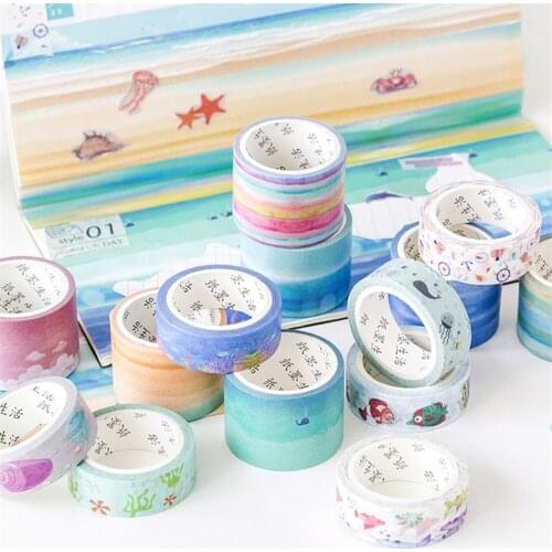 Seaside beach ocean Note Cloud Japanese Masking Washi Tape Decorative Adhesive Tape Diy Scrapbooking School Office Supply