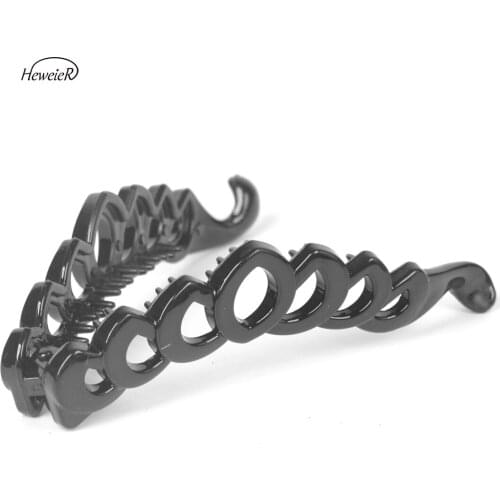 Ladies Girl Hair Banana Clips Hairpins Headdress Black Barrettes Teeth Plastic Hair Holder Women Fashion Headwear Accessories