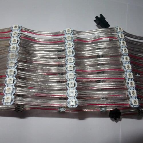 100pcs/string DC5V WS2812B addressable rgb full color pixel light;5cm wire spacing;with transparent wire