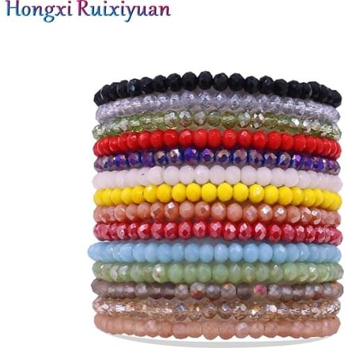 Crystal bracelet handmade beaded ladies bracelet simple fashion high quality crystal beads bracelet 14 color friendship jewelry