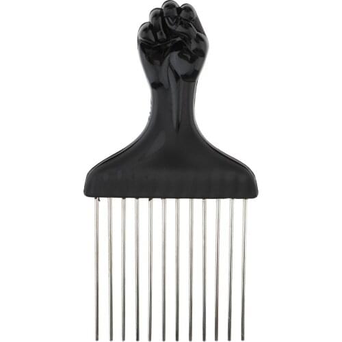 3X Afro Comb Fist Grip Design Curling Comb (stainless Steel)
