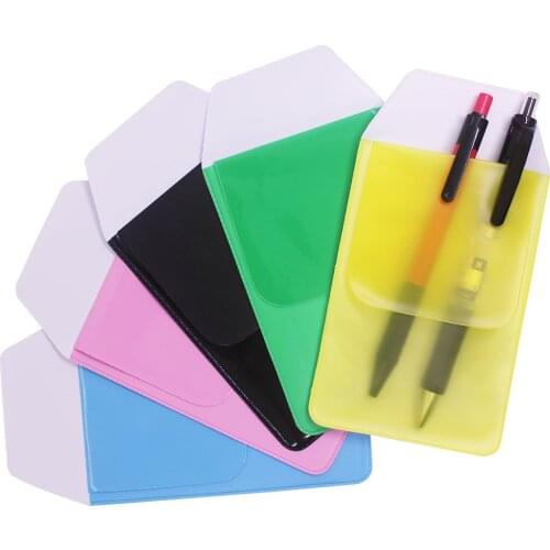 XRHYY 5 Pcs Heavy Duty PVC Pen Inserted Leak-Proof Pocket Protectors Shirt Pocket Protectors For School Hospital Office
