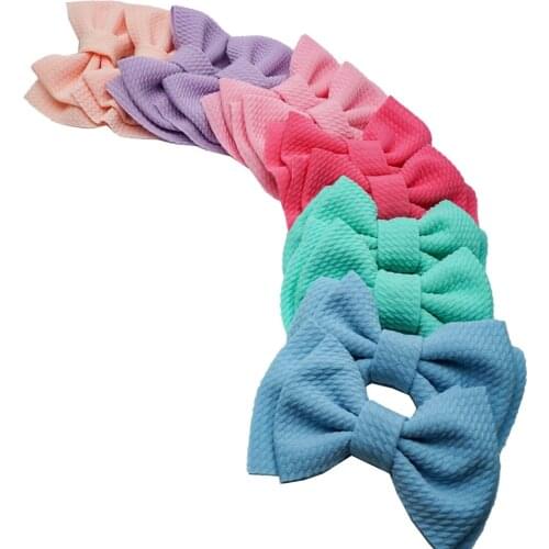 5pcs/lot 4.5 Inches Handmade Double Layer Bows Duckbill Clips Candy Color Bowknot Infant Bangs Hairpin Kids Headwear Photo Props