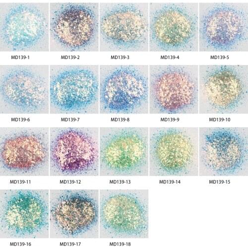 50G Holographic Gradient Powder Iridescent Nail Dust Nail Glitter Sequins Laser Galaxy Holo Decration Glitter Powder