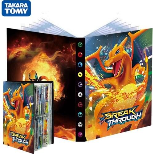 240Pcs Pokemon Card Album Display Anime Charizard Map Livre Pokémon Playing Game Collectors Map Book Holder Binder Folder Toys