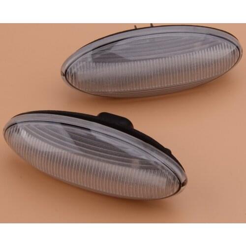 Beler 2 Pin 2Pcs/Set 12V DC LED Side Indicator Light Turn Signal fit for Toyota Yaris RAV4 AURIS COROLLA Clear Lens