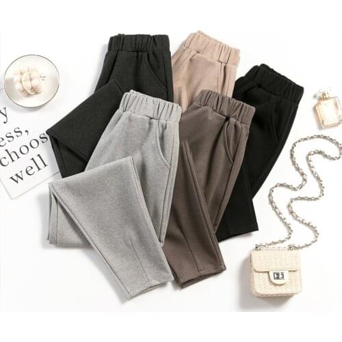 Black Coffee Gray Winter Autumn Casual Sports Running Pants for Women 2021 New Arrival Fitness Workout Elastic Band Trousers