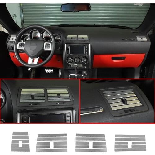 Aluminum Alloy Air Conditioning Vent Louver Cover Decoration Trim Fit for Dodge Challenger 2009-2014 Interior Car Accessories