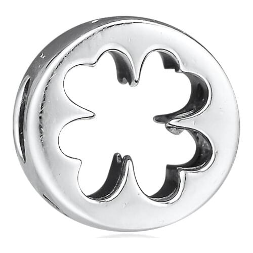 DIY Fits for Pandora Charms Bracelets Clover Cut Out Beads 100% 925 Sterling-Silver-Jewelry Free Shipping