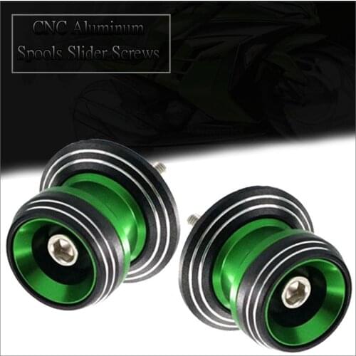 For KAWASAKI Z800 Z650 Z900 Z900RS Z1000 Z000SX ZX6R ZX10R ZX-6R ZX-10R Motorcycle CNC Swingarm Spools Slider M8 Stand Screws