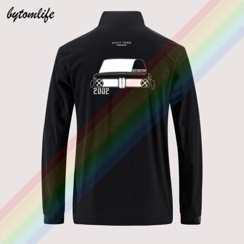 BMW 2002 Classic Cars Slim Sport Jacket Mens Street Windbreaker Zipper Thin Jacket Mens Casual Back Printing Jacket Asian Size