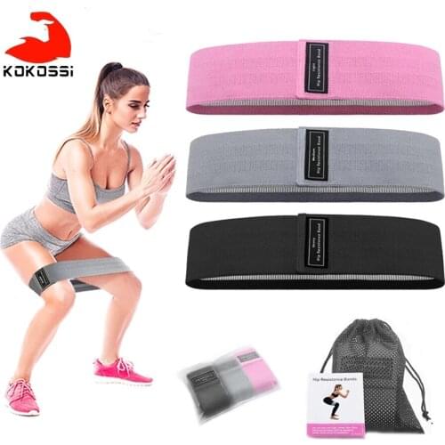 KoKossi Hip Band Yoga Resistance Band Fitness Exercise Squats Training Anti-Slip Portable Gym Training Rubber Elastic Band