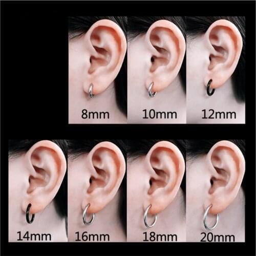 Punk Minimalism Gold Color Round Piercing Men Women Hoops Earrings 2021 Trendy Small Stainless Steel Jewelry Accessories Earring