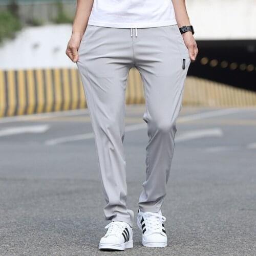 Fashion Clothing Spring Summer Solid Color Casual Pants Men Slight Elastic Long-Length High Quality Formal Trousers Male
