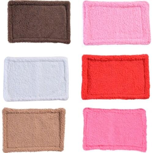 Winter Small Pet Cushion Rabbit Cage Sleeping Blanket Lamb Cashmere Thickened Hamster Bed 30x20cm Totoro Portable Nest