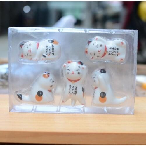 5X Cute Cat Animal Financial Cat Chopsticks Stand Chopsticks Support Cartoon Japanese Pen on Home Decoration