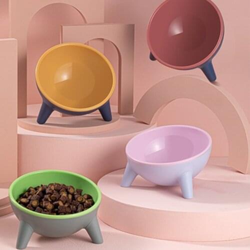 Raised Tilted Elevated Bowl Pet Cats Food Water Dish Backflow Prevention Feeding Dispenser Container