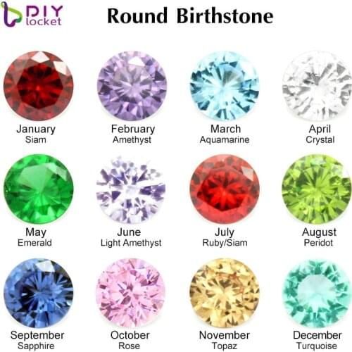 Diylocket Zircon birthstones charms quality 12 colors flating charms for DIY,fit for locket pendant LSFC476