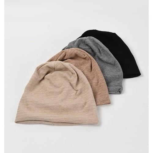 Casual Hot Selling Hats For Women Autumn Unisex Soft Cotton Solid Color Retro Men Adult Cap Female Cover Head Cap Beanie Hats