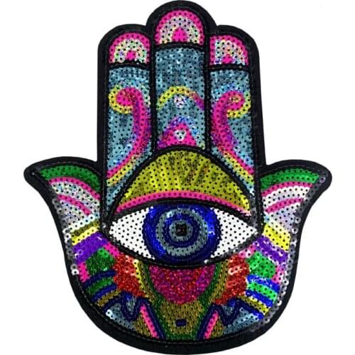 Mix Color Palm Eye Sequins Ironing On Embroidery Patches Cloth Label Colour Ironing Eye Shoes And Hats Clothes Accessories