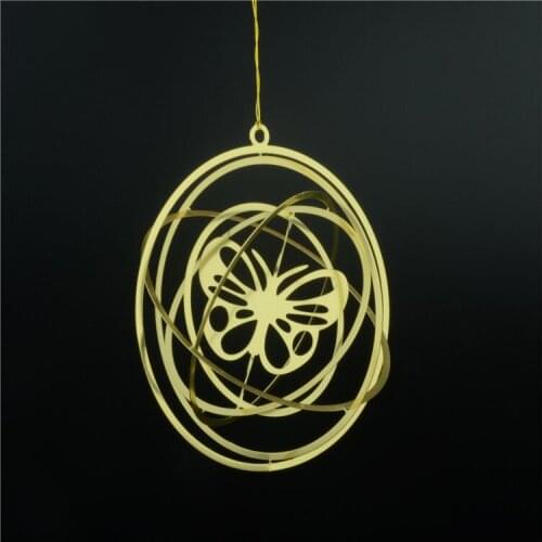 Christmas tree ornament hanging hot selling metal ball butterfly christmas hanging ornament New Year handmade metal items orname